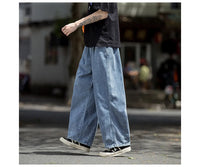 Men's Jeans Hip Hop Streetwear Skateboard Neutral Denim Trousers Men Jeans Wide Leg Denim Cargo Jean Pants Loose Straight Baggy