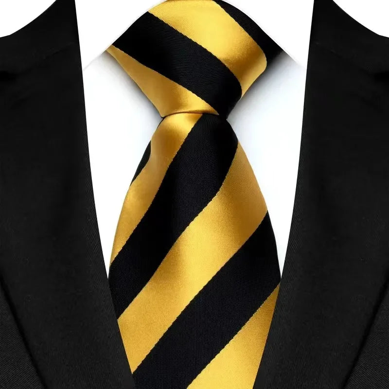 8cm Width Yellow Color Neck Ties For Men Paisley Dots Necktie Handmade Business Formal Tie Suit Accessories Tuxedo Cravat