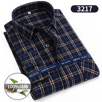 S-11XL Plaid Flannel Shirts For Men's Long Sleeve Cotton Fashion Design Young Casual Standard-Fit Thick Man Shirt Blouse Clothes