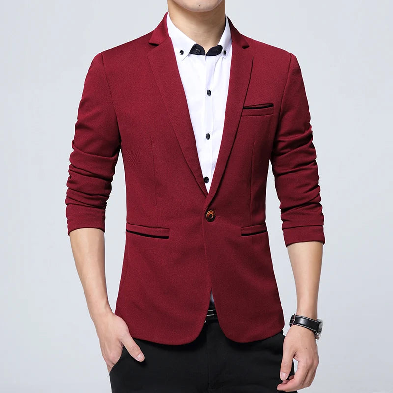 Men's Smart Casual Suit Blazers Slim Fit Sport Coat Fashion Formal Dress Groom Marriage Suit Coat Spring Autumn Outwear