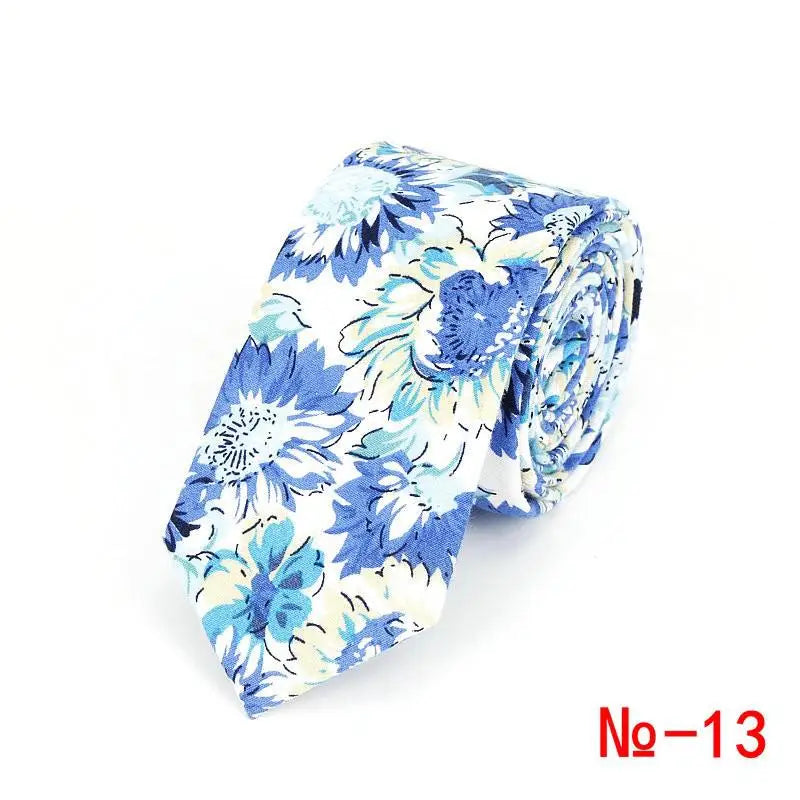 Brand New 100% Cotton Men's Paisley Print Neck Ties For Men Necktie Narrow Slim Skinny Cravate Narrow Flower Neckties Corbatas