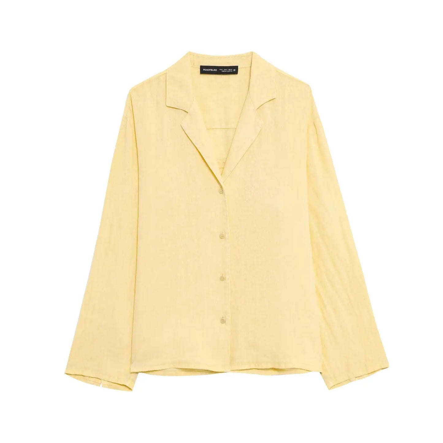 HH 2025 Casual Women Linen Shirt Shorts Sets Summer Lapel Single-Breasted Long Sleeves Shirt Top+Elastic Waist Pocket Shorts