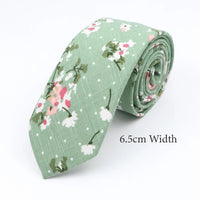 New Floral Elegant Tie For Men Women 100% Cotton Beautiful Flower Paisley Necktie Narrow Skinny Cravat Wedding Casual Corbatas