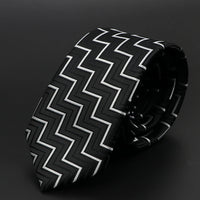 New Men Ties Solid Color Stripe Print Floral 6cm Jacquard Business Neckties Narrow Skinny Tie Wedding Prom Daily Wear Accessory