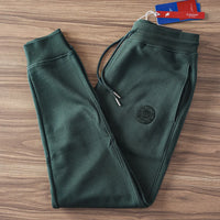 Spring New American Retro Terry Cloth Letter Embroidery Sweatpants Men's Simple Washed Drawstring Casual Sports Ankle-tied Pants