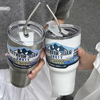 Stainless Steel Large Capacity Thermos Bottle Ice Cube Cup Portable Car Water Bottle Women Men Outdoor Cold Beer Cup Straw Mug