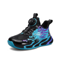 New waterproof leather-top rotary buckle children's sports casual shoes breathable running shoes for primary school students