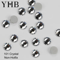 YHB 101-133Cold Fixation Crystal Cristales Flatback Silver Back Non Hotfix Rhinestones For Bags Shoes Garment Phone DIY Nail Art