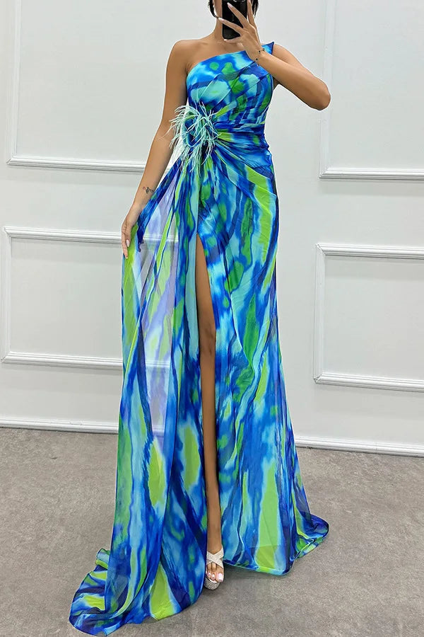 2025 Spring Women Chiffon Dress Print Sleeveless Casual Dress Bohemian Dress Female Summer Holiday Fashion Beach Lady Clothes