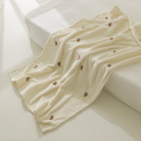 Fleece Baby Blanket Newborn Autumn Winter Swaddling Blankets Soft Warm Stroller Cover Bedding Bear Embroidery Babies Accessories