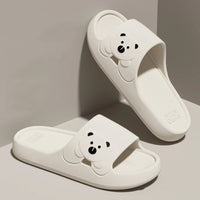 Summer Cartoon Bear Indoor Slippers for Women Lightweight Soft EVA Slides Woman Comfort Home Bathroom Non Slip Slippers