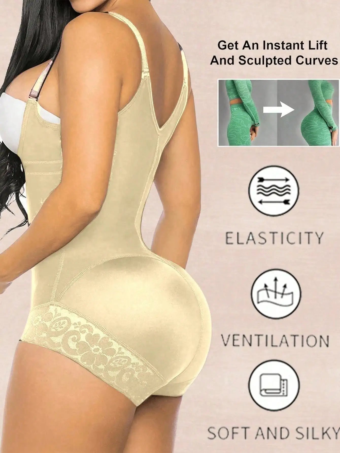 1 Pc Shapewear For Women Tummy Control Fajas Colombianas Body Shaper Zipper Open Bust Bodysuit