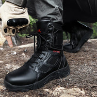 Outdoor Waterproof Safety Shoes Security Steel Toe Cap Men's Boots Working Steel Toe Anti-Smashing Men's Work Boots Size 47