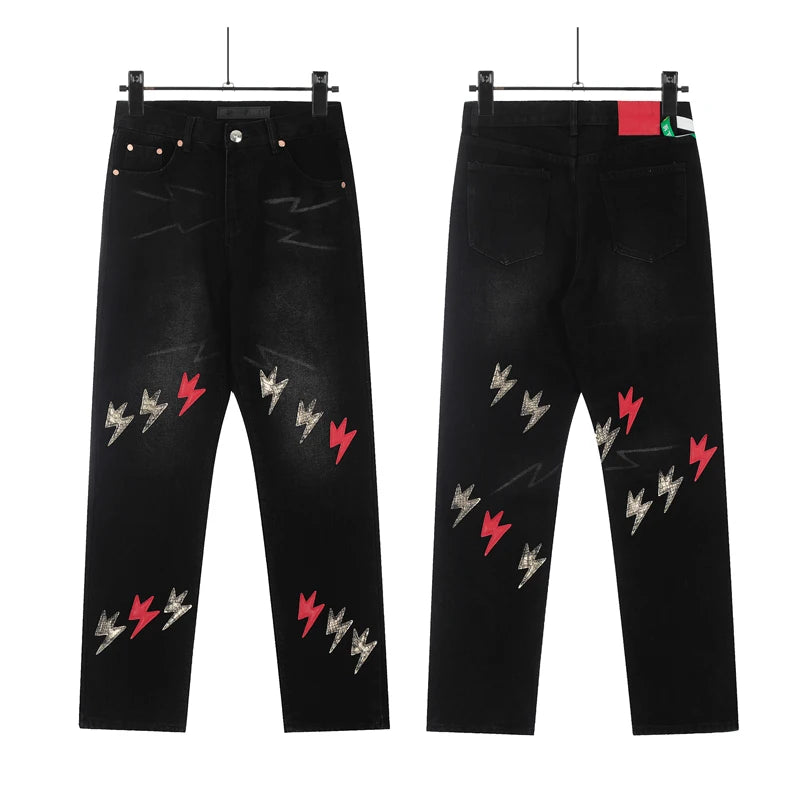 Spring Summer New Fashion Casual Hip Hop Softened Denim Straight Leg Pants High Street Men Women Loose Comfortable Jeans