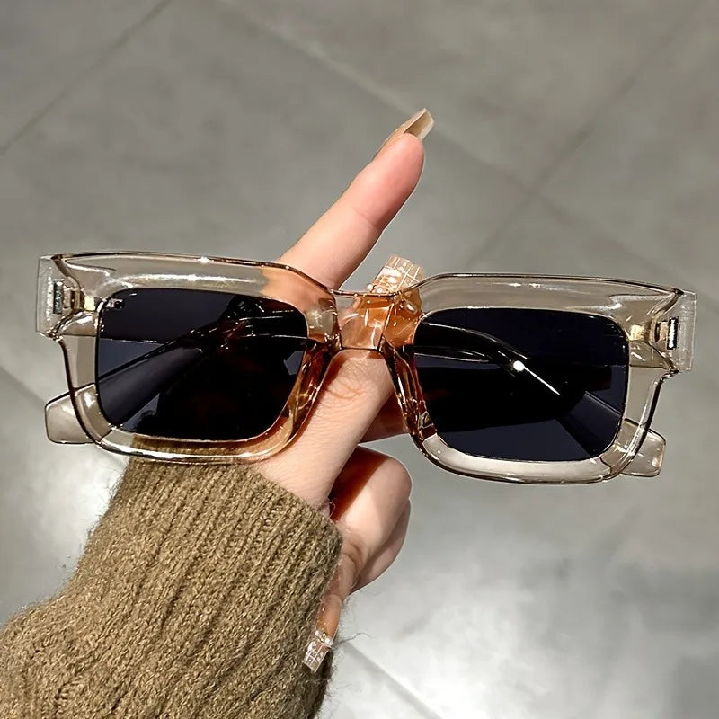 Luxurious Rectangle Sunglasses Women Men Fashion Brand Designer Casual Sun Glasses Female Male Plastic Outdoor Eyewear