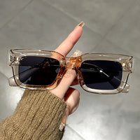Luxurious Rectangle Sunglasses Women Men Fashion Brand Designer Casual Sun Glasses Female Male Plastic Outdoor Eyewear