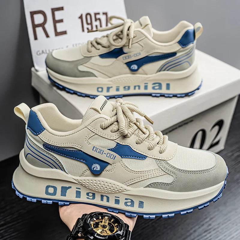 2025 spring men's new outdoor mesh sports shoes breathable comfortable soft sole casual shoes