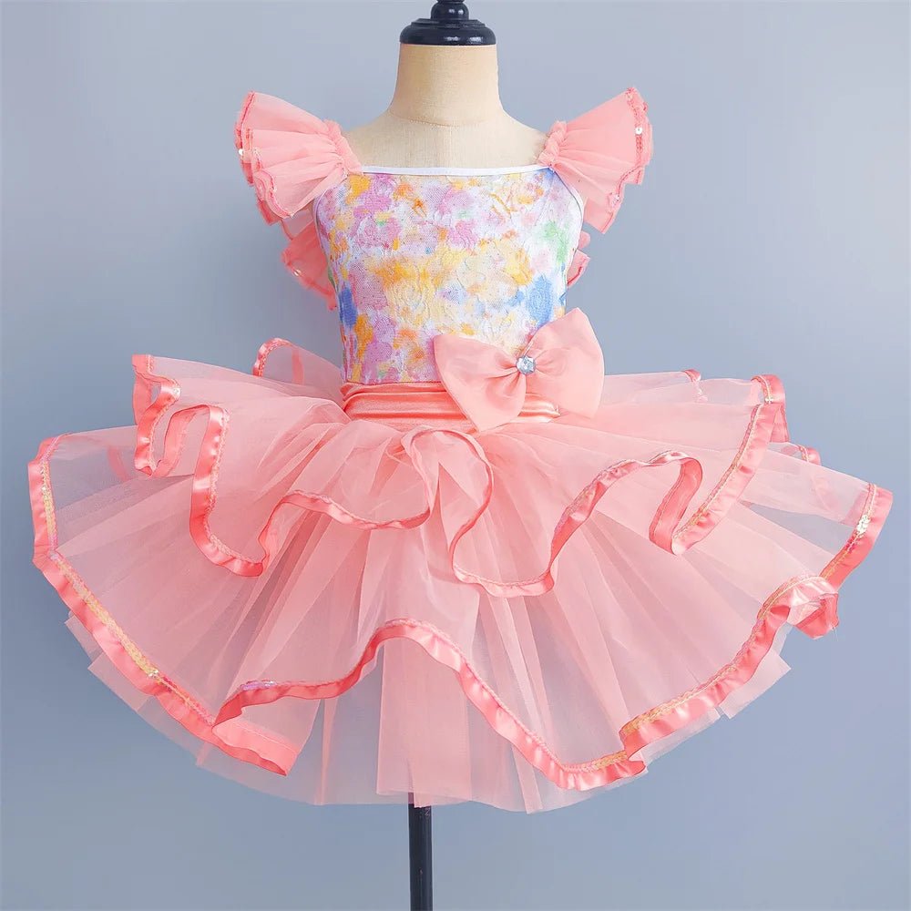 Summer Children Ballet Dress Baby Ballerine Dance Costumes Kids Dresses Tutu Girl Ballet Leotards Vestidos Party Girls Clothing