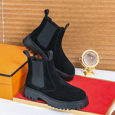 Men Chelsea Boots Retro Comfortable Ankle Boots 2025 Fashion Black Brown Comfortable Fashion British Style Thick-soled Heighteni