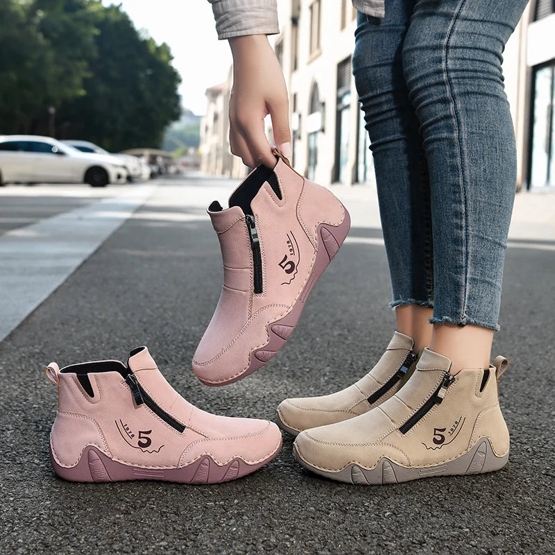 New Spring Women Ankle Boots Outdoor Casual Walking Boots Fashion Comfortable Women's Shoes High Top Autumn Women's Sneakers