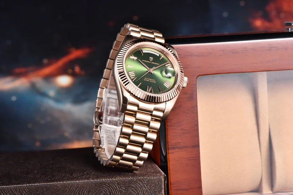 2025 New PAGANI DESIGN Luxury Men Mechanical Watches Rose Gold Automatic Watch For Men AR Sapphire Mirror Sports Clock Man Gifts