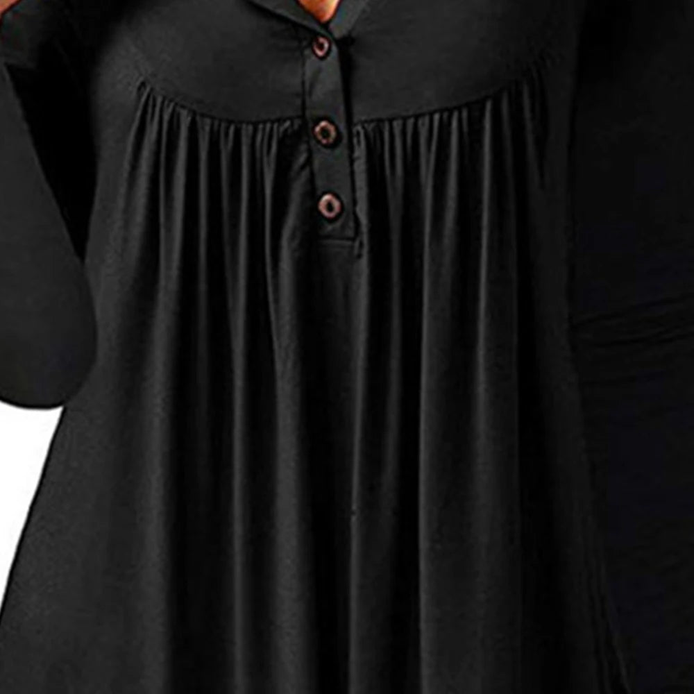 BIG PROMOTION Y2K V collar irregular new Auntumn winter T-shirt women's long sleeve pleated button ruffled T-shirt top