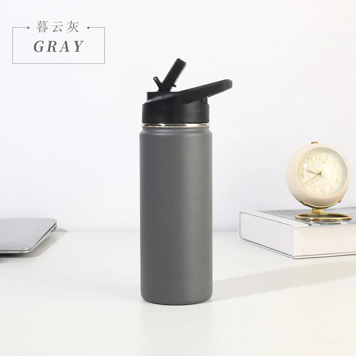 22oz Double Layered 304 Stainless Steel Vacuum Insulated Thermos Sports Water Cup Portable Outdoor Cycling Kettle