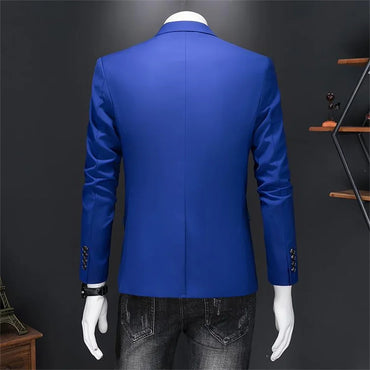 Boutique Fashion Solid Color High-end Brand Casual Business Men's Blazer Groom Wedding Gown Blazers for Men Suit Tops Jacke Coat