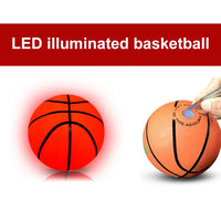 LED Basketball Light Up Bright Streetball Classic Size 7 Luminous Basketball Glowing for Birthday Gift