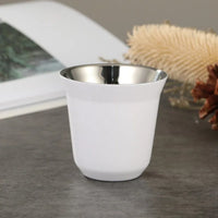 Double Wall Insulated Stainless Steel Espresso Cup Capsule Coffee Mug Metal Drinking Demitasse Cup For Home Indoor or Outdoor