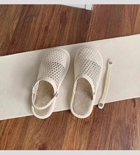 Women's Slippers 2026 Spring and Autumn Fashion Casual Round Head Baotou Thin Bottom Breathable Mesh Home Indoor Slippers