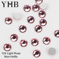 YHB 101-133Cold Fixation Crystal Cristales Flatback Silver Back Non Hotfix Rhinestones For Bags Shoes Garment Phone DIY Nail Art