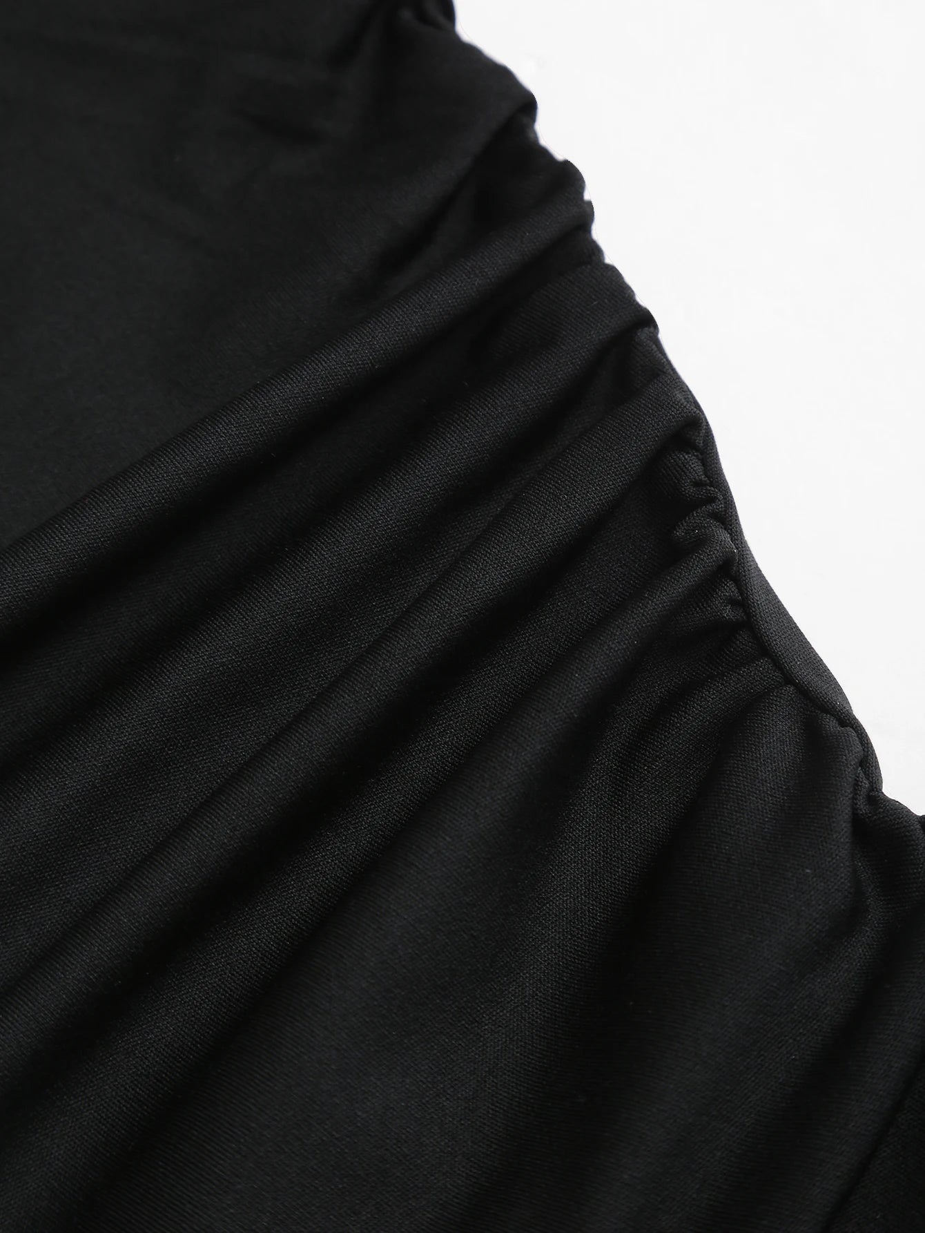Black one shoulder cinched waist wide leg jumpsuit,Black single shoulder belted wide leg bodysuit