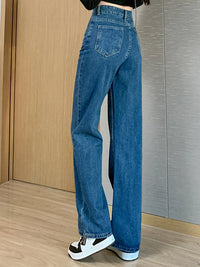 2024 Women High Waist Oversized Loose Mom Jeans Lady Streetwear Denim Y2k Straight Leg Pants Girls Blue Baggy Wide Leg Trousers