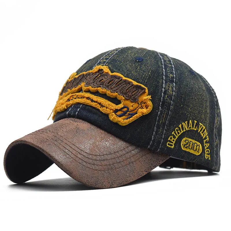 CNTANG Summer Denim Baseball Cap Men's Fashion Embroidered Letter Cotton Caps Snapback Men Outdoor Casual Hip Hop Hat Adjustable