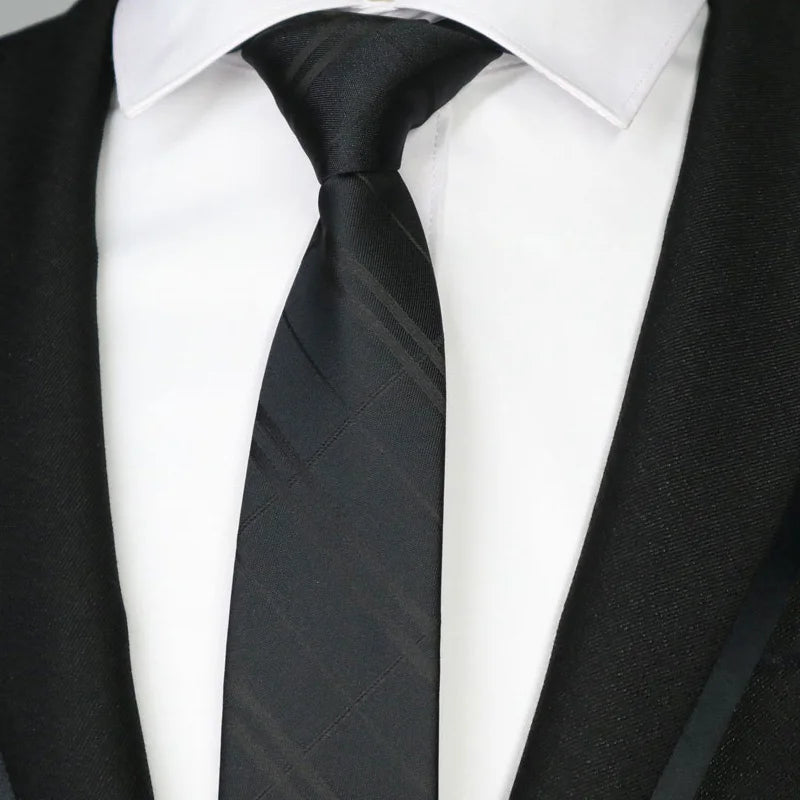New Slim Narrow Skinny 6CM Mens Necktie Neck Ties For Man Plaids Polka Dot Stripes Jacquard Cravat Business Party Corbatas