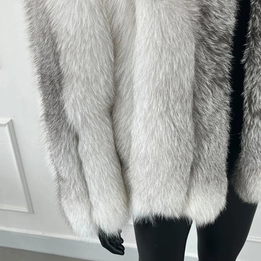 Winter Men's Fashion Short Style Zipper Real Fox Fur Jacket Natural Sliver Fox Fur Coat With Collar