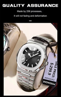 POEDAGAR Top Luxury Brand Man Watch Sports Waterproof Luminous Date Men Wristwatch Square Dial Quartz Men's Watches High Quality