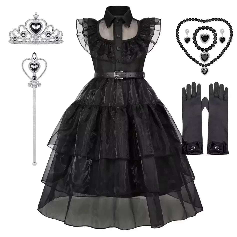 Black Dress Girls Role Playing Halloween Costume Cosplay Apparel