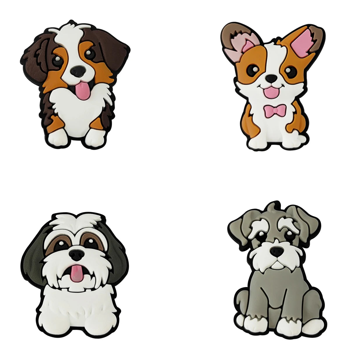 Cute Animals Dog Shoe Charms Pin for Crocs Accessories Charms Clogs Bubble Slides Shoe DIY Shoe Decoration Party Gift