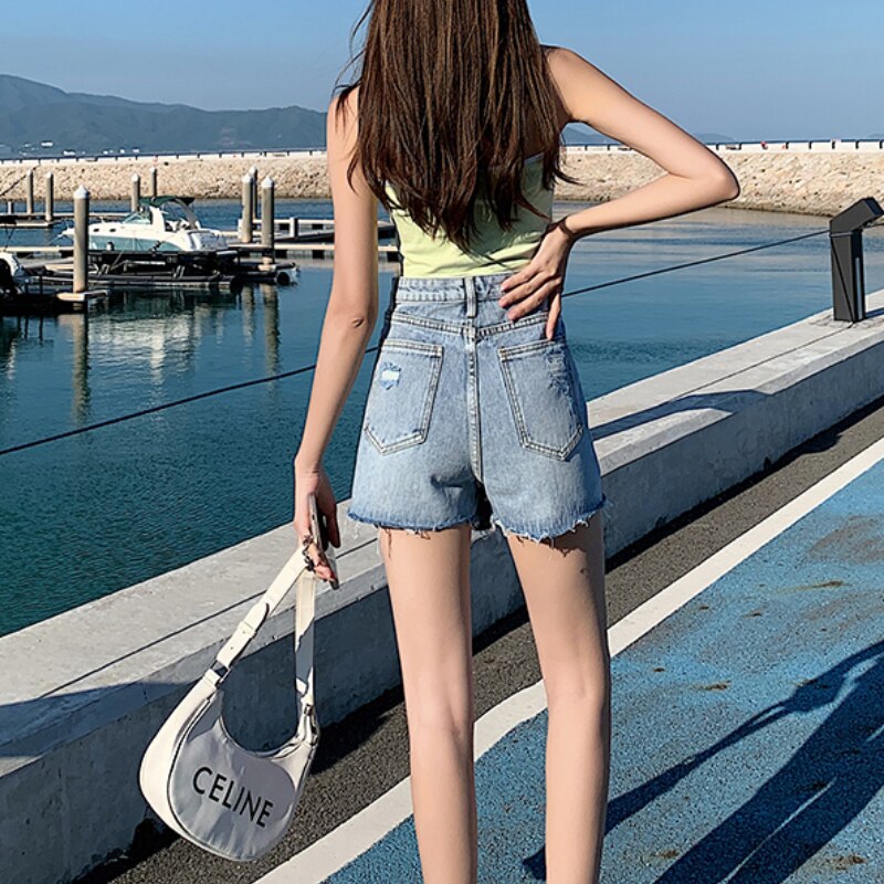 Chic Button Denim Skirt Shorts Women Summer 2023 Fashion Fake Two Pieces High Waist Jean Skirts Casual A-line Mini Skirt Y2k