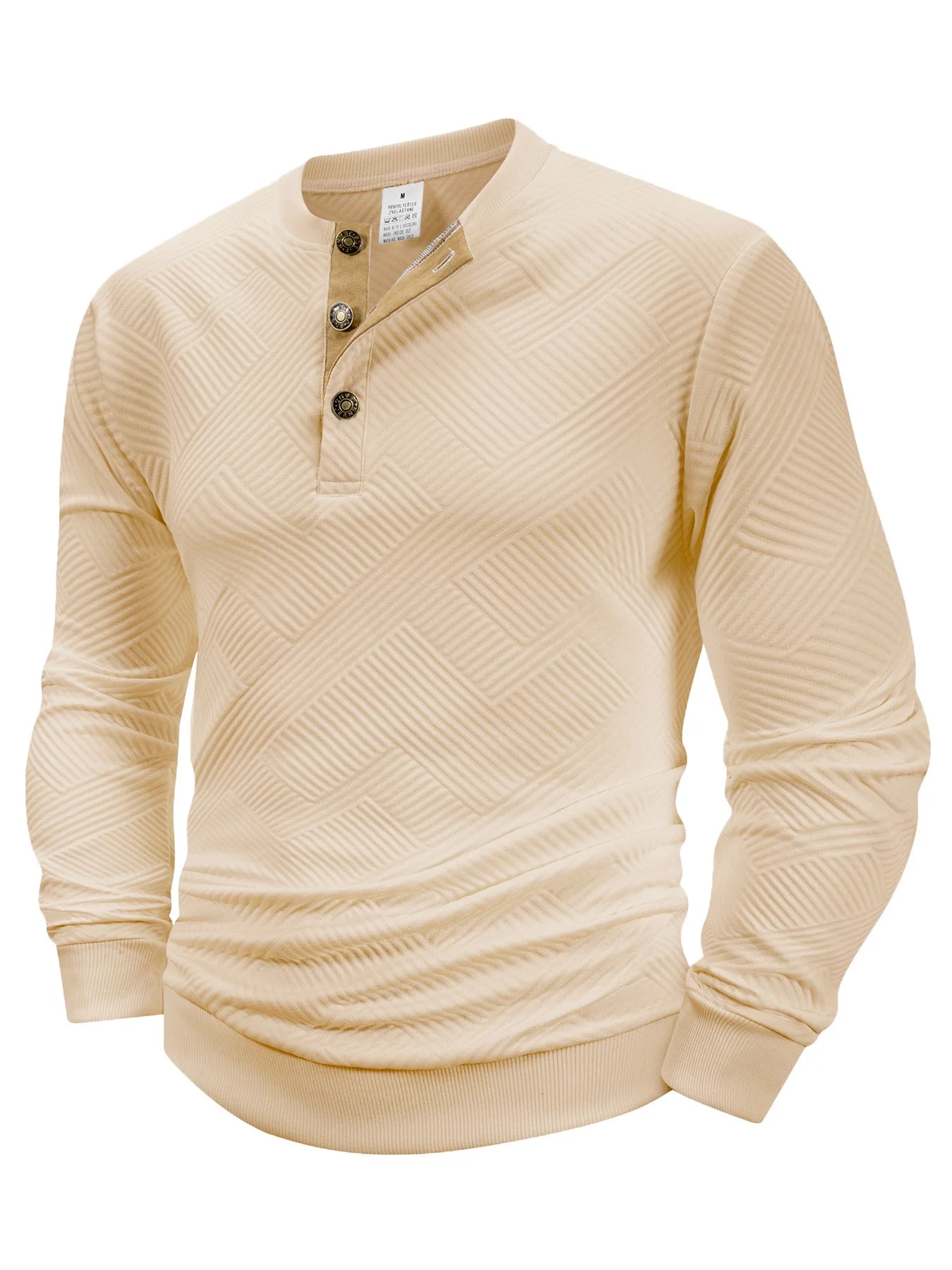 Men's Long Sleeve Button Down T-Shirts Autumn Henley Collar Casual High Quality Crew Neck Hoodie Leisure Pullover Mens T Shirts