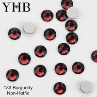 YHB 101-133Cold Fixation Crystal Cristales Flatback Silver Back Non Hotfix Rhinestones For Bags Shoes Garment Phone DIY Nail Art