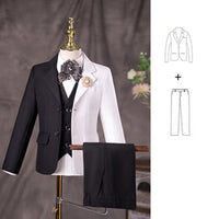 Boys Wedding Suit Children Stage Performance Formal Suit Flower Kids School Graduation Party Set Girl Piano Ceremony Costume