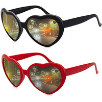 Women Fashion Heart Shaped Effects Glasses Watch The Lights Change To Heart Shape At Night Diffraction Glasses Female Sunglasses