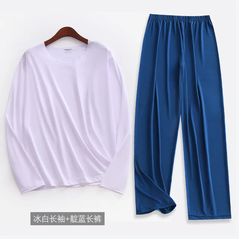 L-5XL Pyjamas Homme Plus Size Men Pajamas Set New Spring Summer Home Clothes Autumn Sleepwear Man Nightwear Pijamas De Hombre