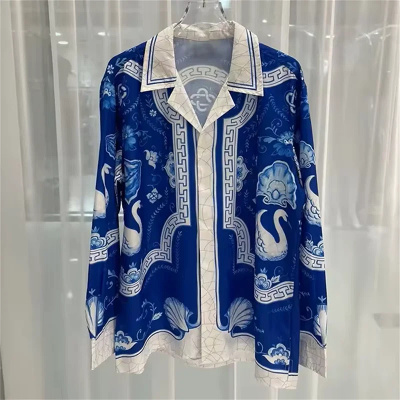2025 men's printed T-shirt, men's and women's long sleeved shirt, 100% polyester fiber, fashionable and comfortable casual men's