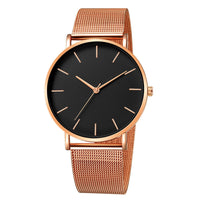 Women Watch Rose Gold Montre Femme 2023 Mesh Belt Ultra-thin Fashion