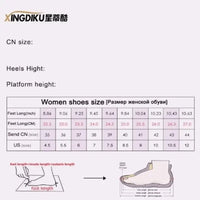 High Boots Fashion New Round Toe Platform Metal Belt Buckle Anti-slip Wear-resistant Block Heel Single Boots