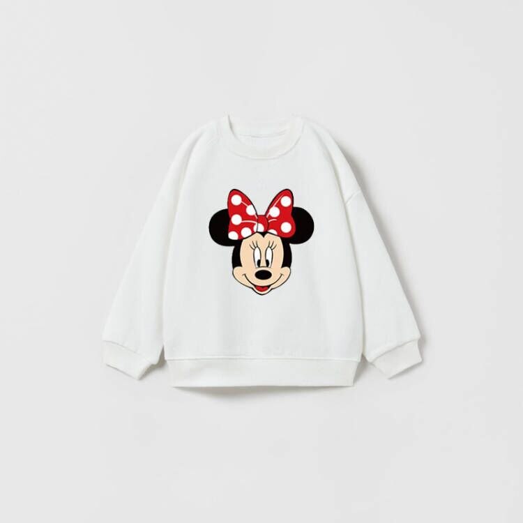 Cartoon Sweatshirts Pure Color Casual Sports Long-sleeved T-Shirt For Boys And Girls